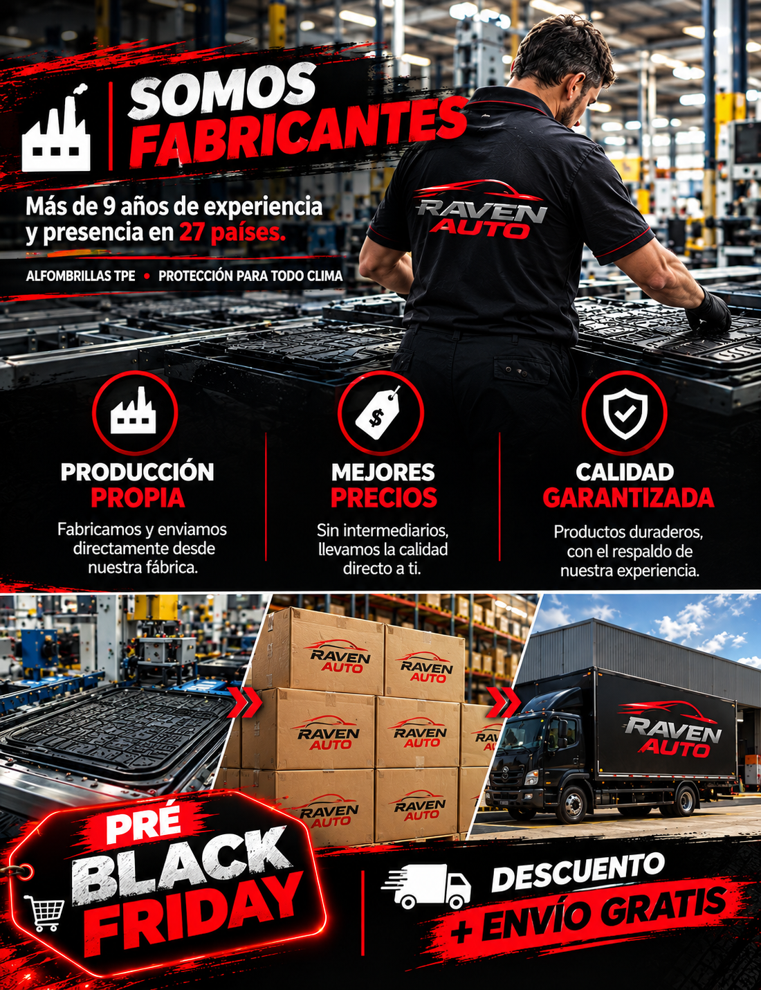 Somos fabricantes — más de 9 años de experiencia y presencia en 27 países